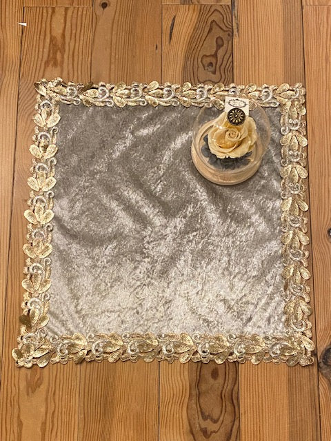 Tapis de cartomancie Champagne et Doré / Pièce unique